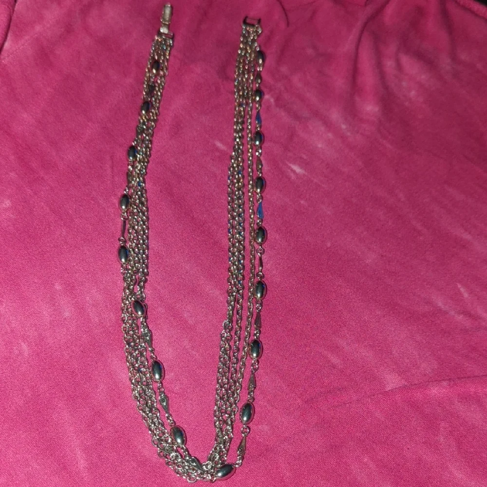 Elegant Silver Beaded Necklace